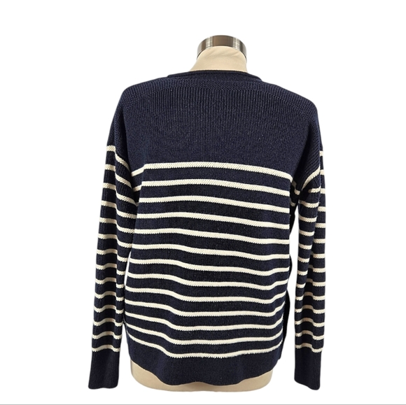 Polo Ralph Lauren Nautical Blue & White Stripe Merino Wool Sweater - Picture 2 of 14